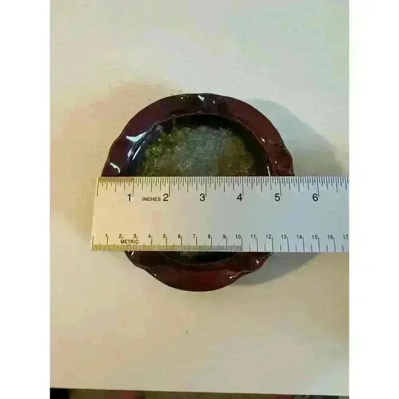 Geode Studio Art Pottery Trinket Bowl Ashtray Crackle High Gloss Glaze Stunning - Picture 7 of 7